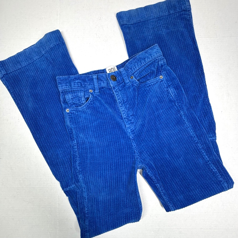 BDG Urban Outfitters Flare Corduroy Pants Womens 26 25X31 Blue Bellbottoms Retro - Picture 9 of 9